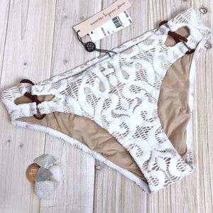 Large Nanette Lapore Ivory Boho Swim Bottoms Large